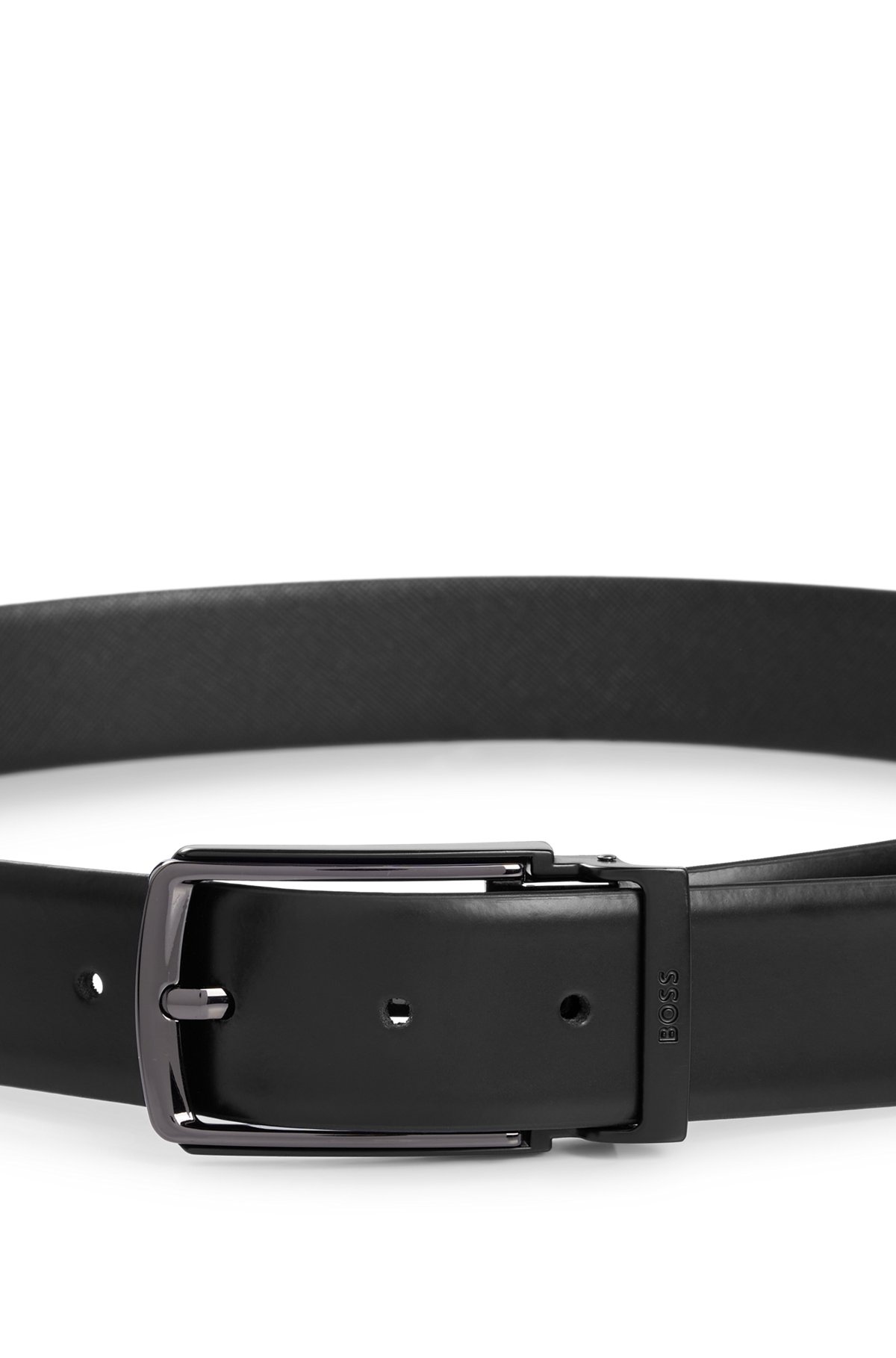 REVERSIBLE ITALIAN-LEATHER BELT WITH BRANDED KEEPER - 5