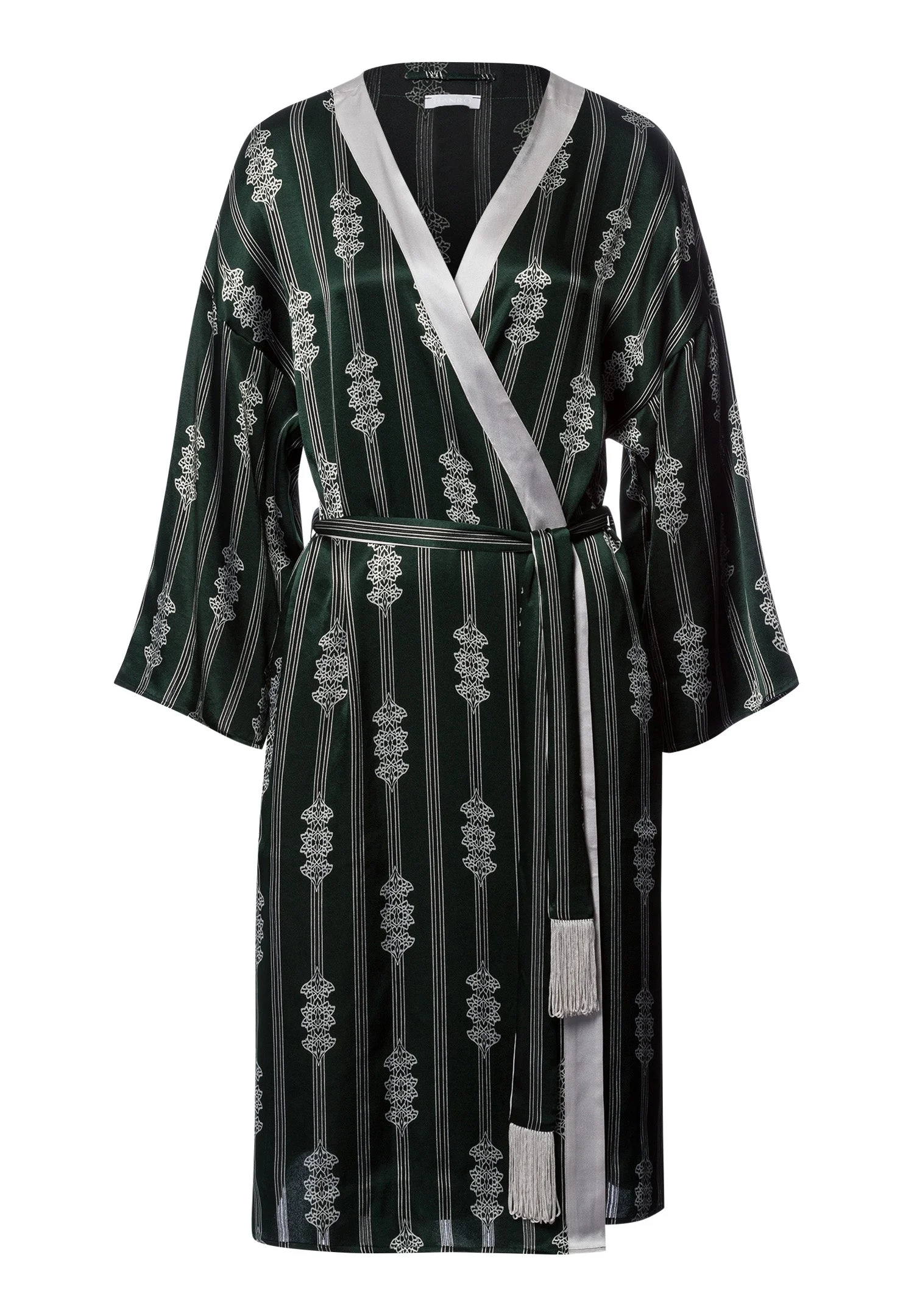 Indra Semi Sheer Geometric Stripe Robe - 1