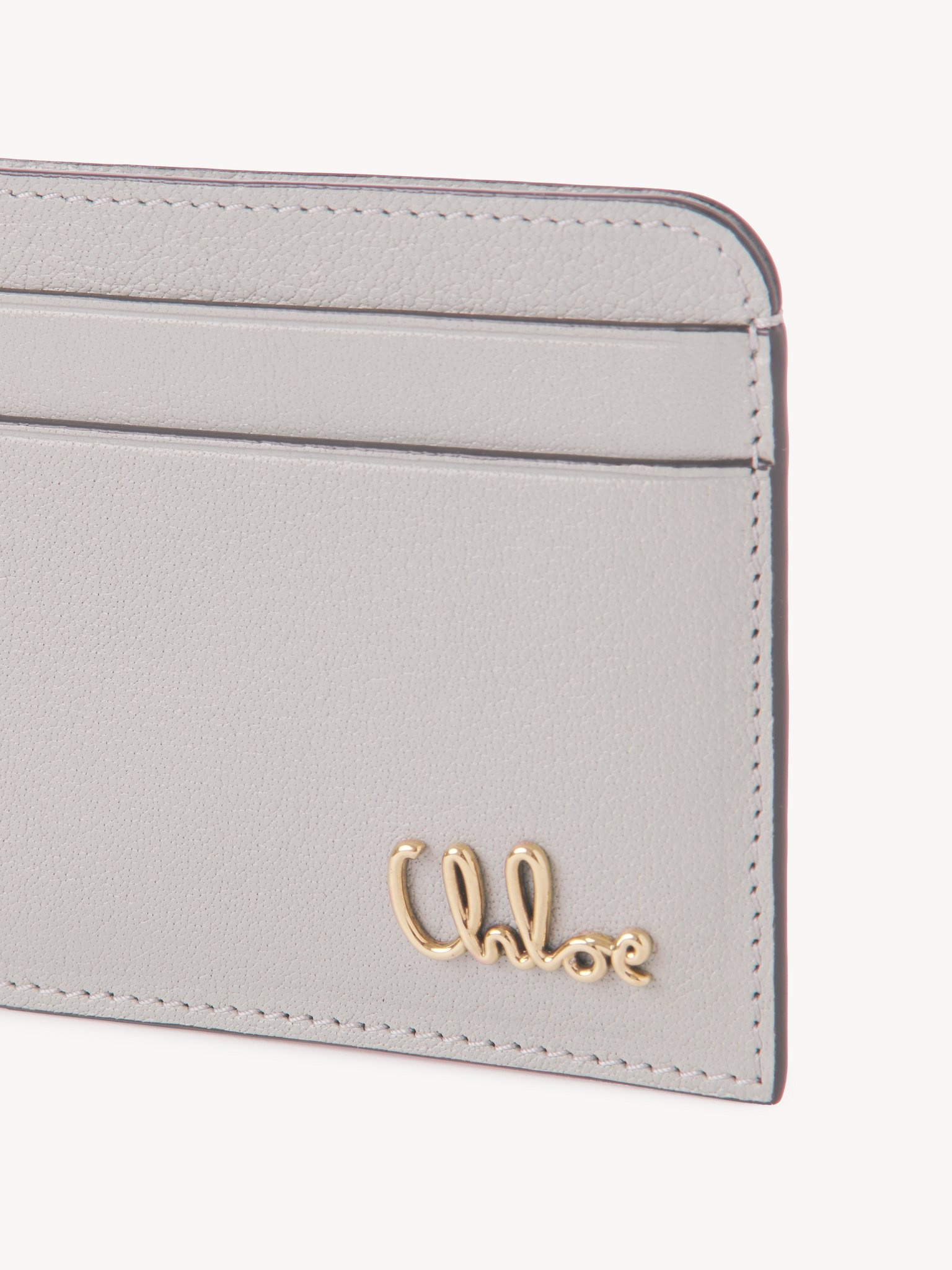CHLOÉ ICONIC CARD HOLDER IN GRAINED LEATHER - 3