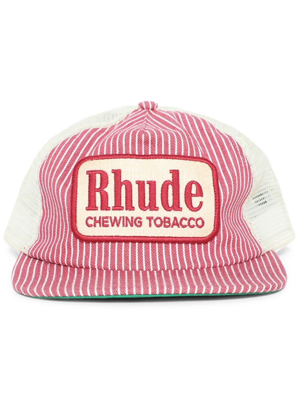 embroidered-logo striped cap - 1