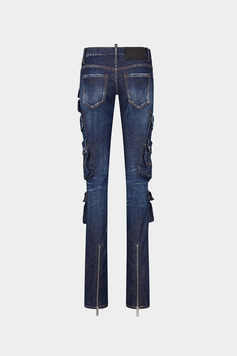 DSQUARED2 DARK CLEAN WASH DENIM TRUMPET CARGO PANT outlook