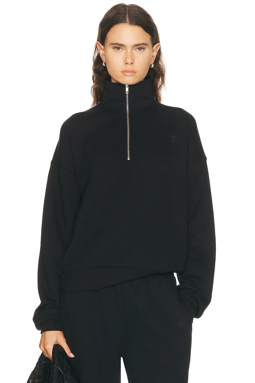 Oversized Half Zip Sweatshirt - 1
