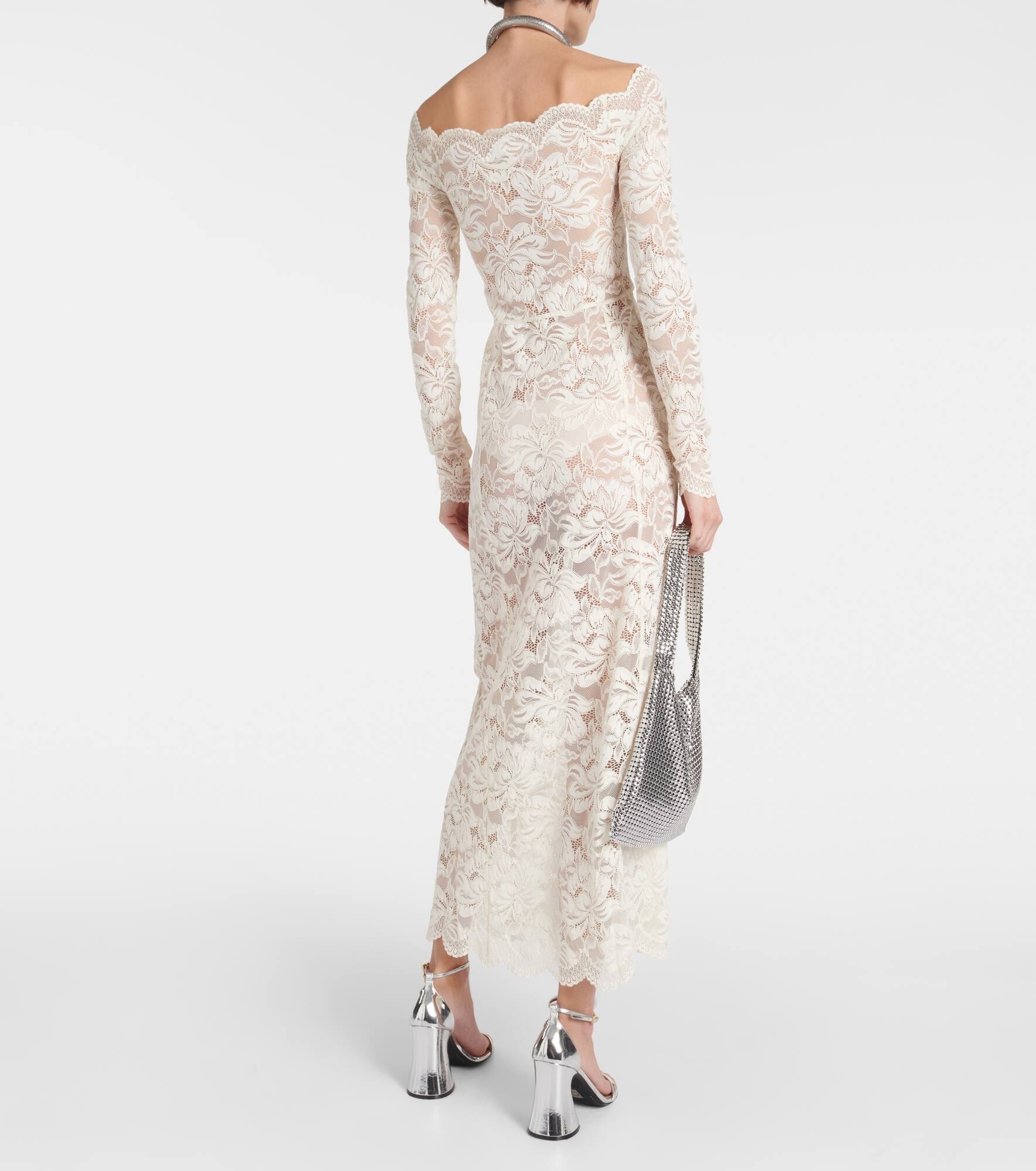 Off-shoulder lace maxi dress - 3