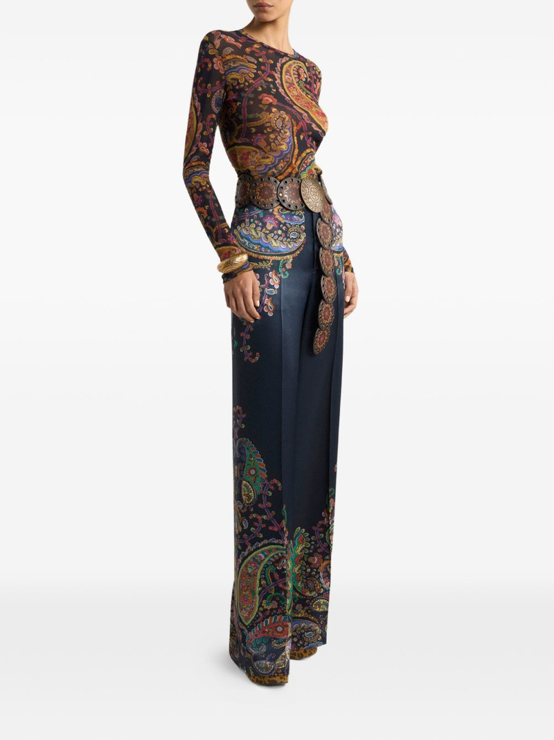 Etro wide-leg printed trousers outlook