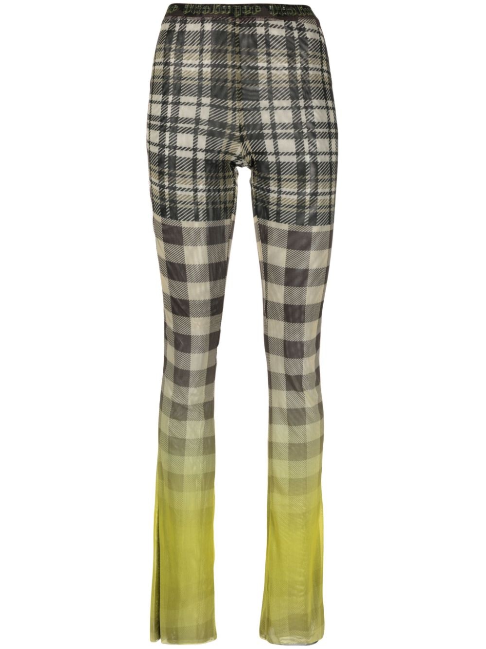 checked straight-leg trousers - 1