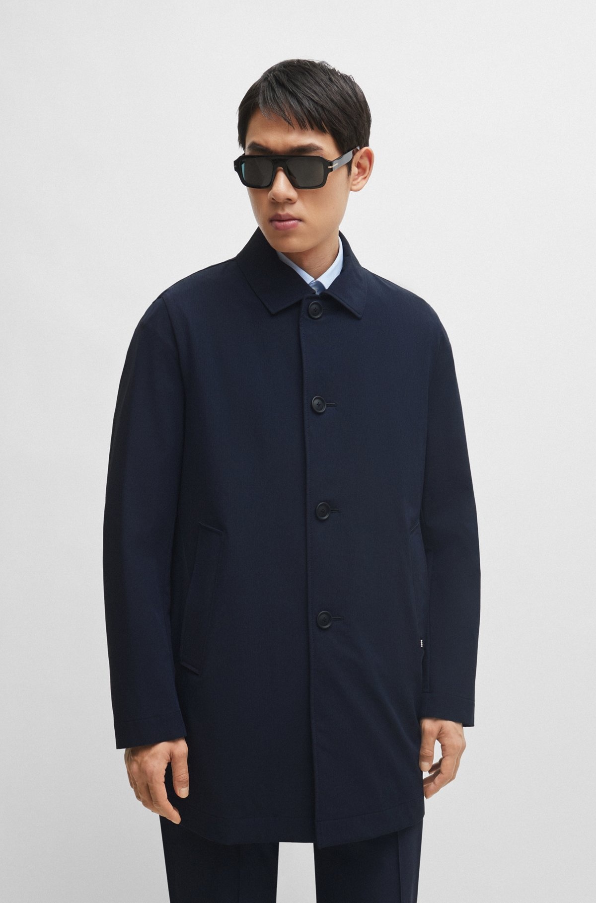 REGULAR-FIT BUTTON-UP COAT IN STRETCH MATERIAL - 2
