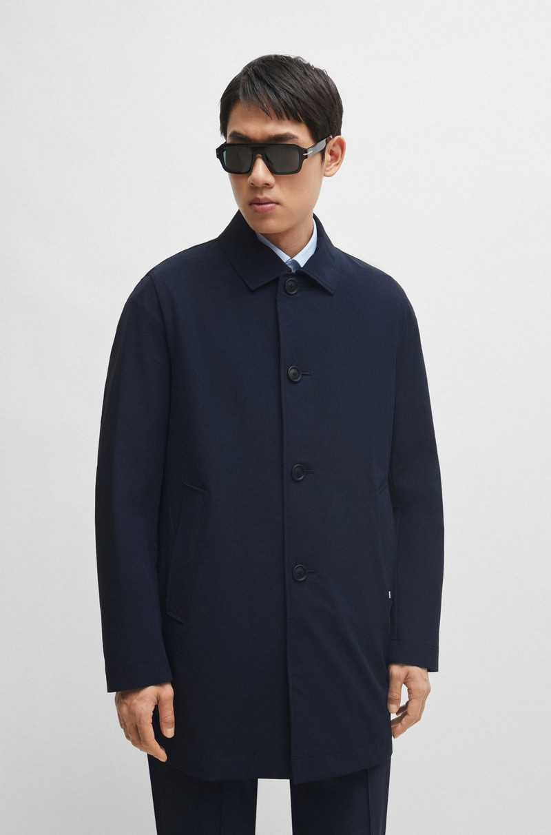 BOSS REGULAR-FIT BUTTON-UP COAT IN STRETCH MATERIAL outlook