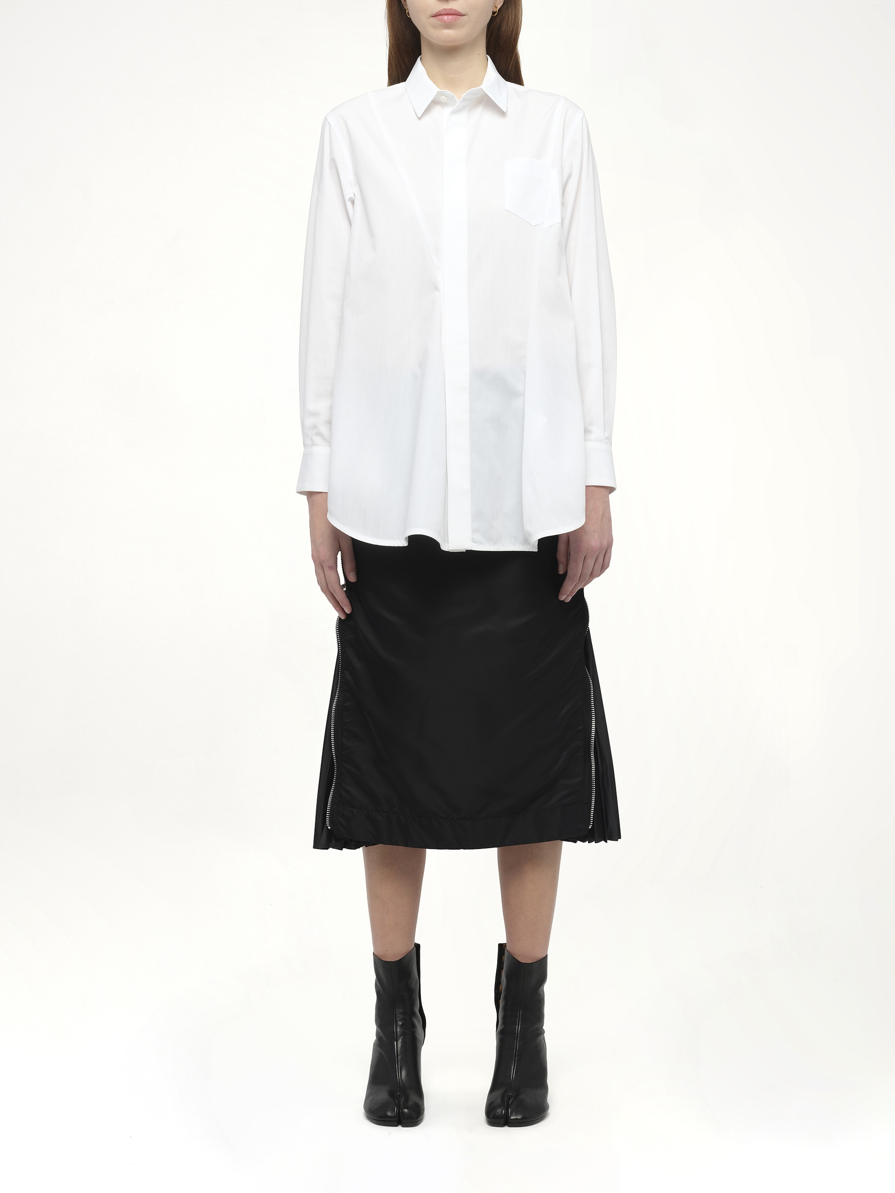 Poplin Shirt in Off White - 7