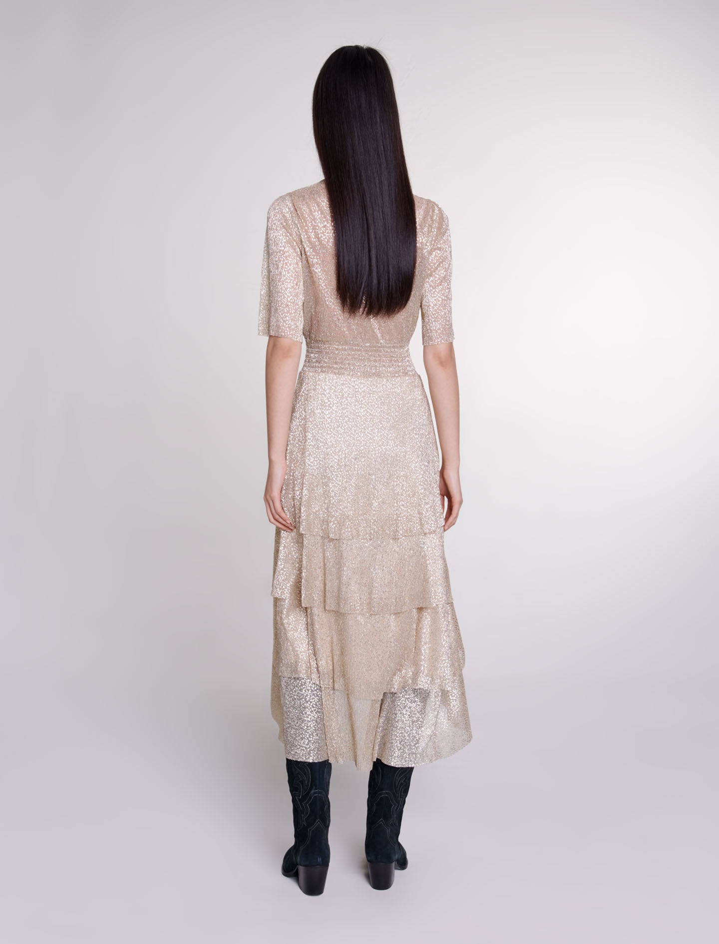 Shimmer dress with ruffles - 4