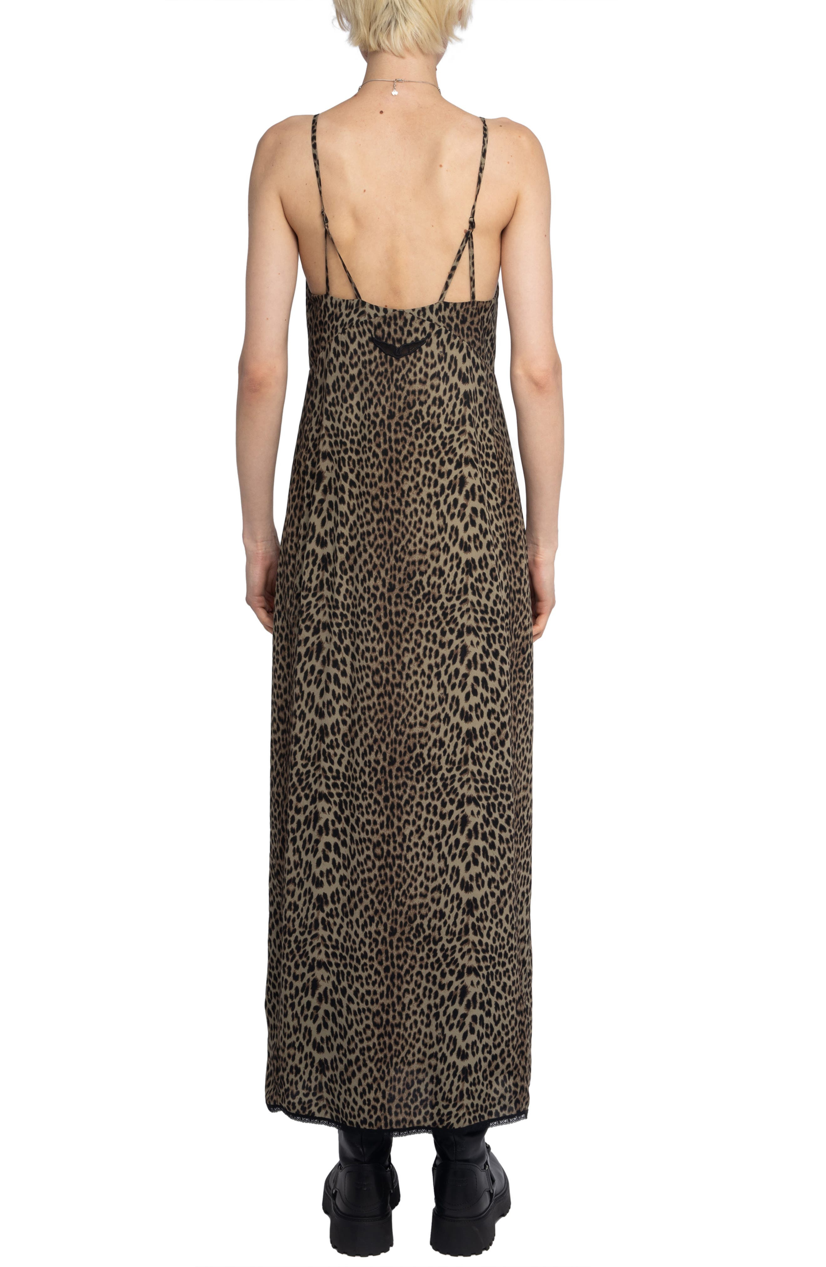 Zadig & Voltaire Amelil Leopard Print Slipdress in Leaves at Nordstrom - 2