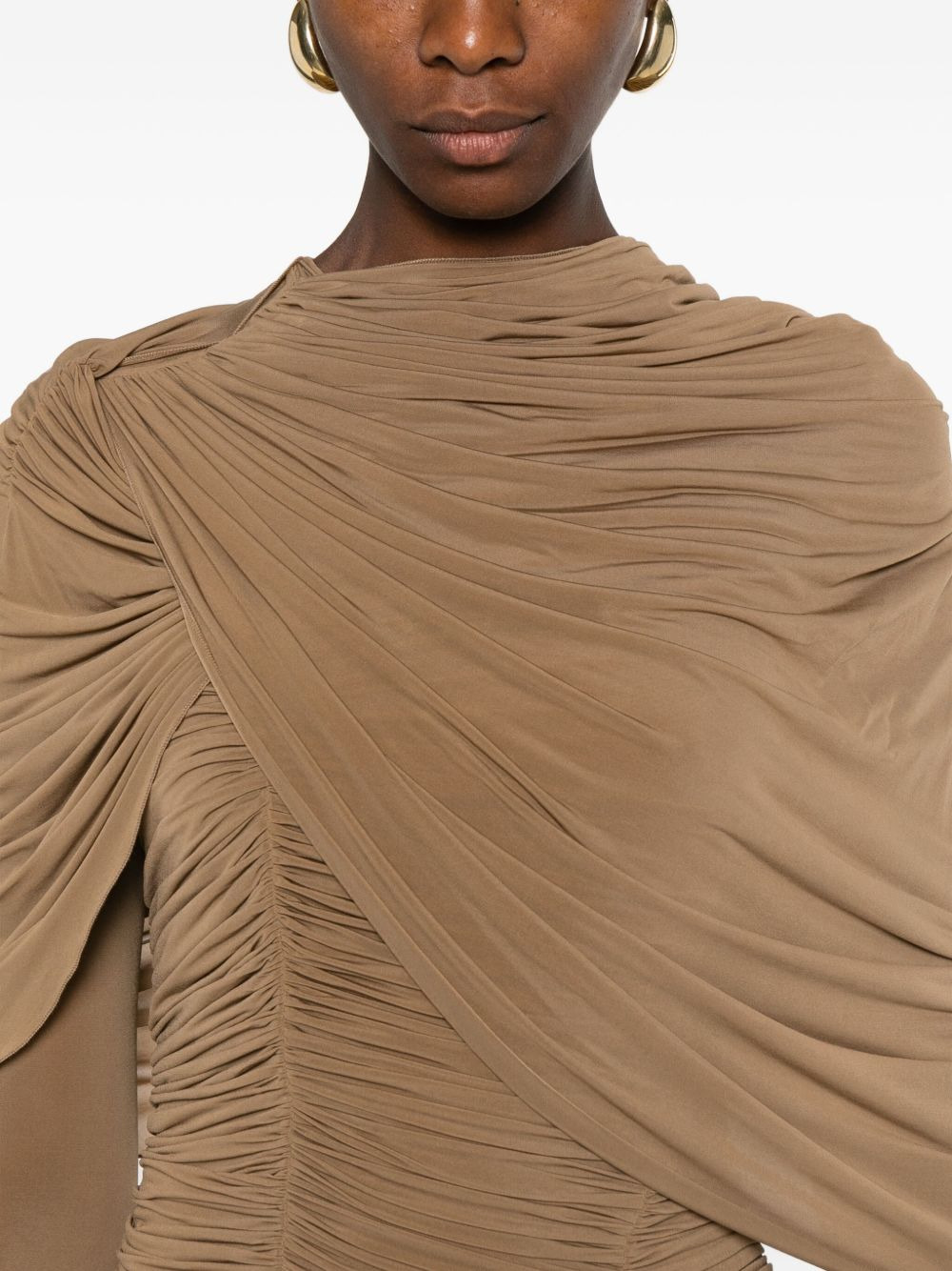 draped midi dress - 5