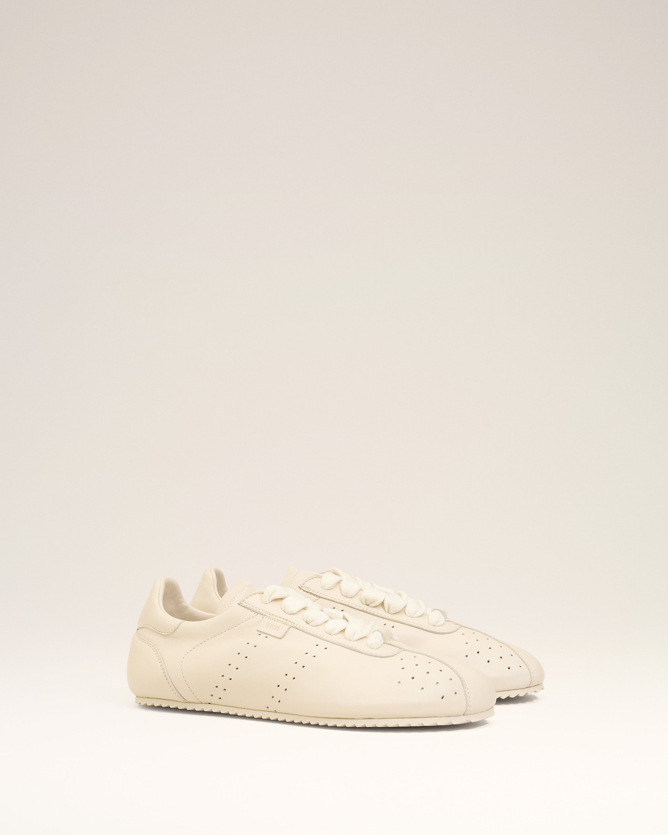 WHITE SMOOTH LEATHER LOW TOP STEP SNEAKERS - 3