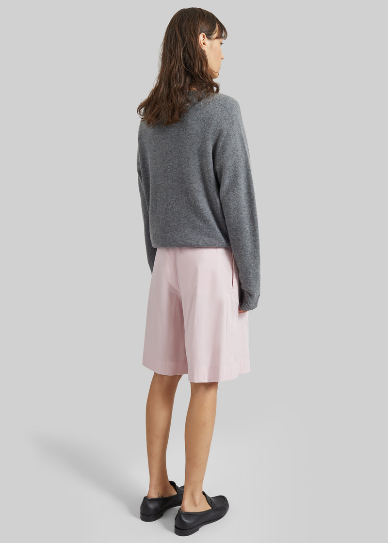 Darkpark Danielle Light Popeline Wide-Leg Shorts - Pink 4