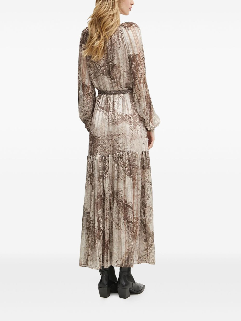 snakeskin-print maxi dress - 2