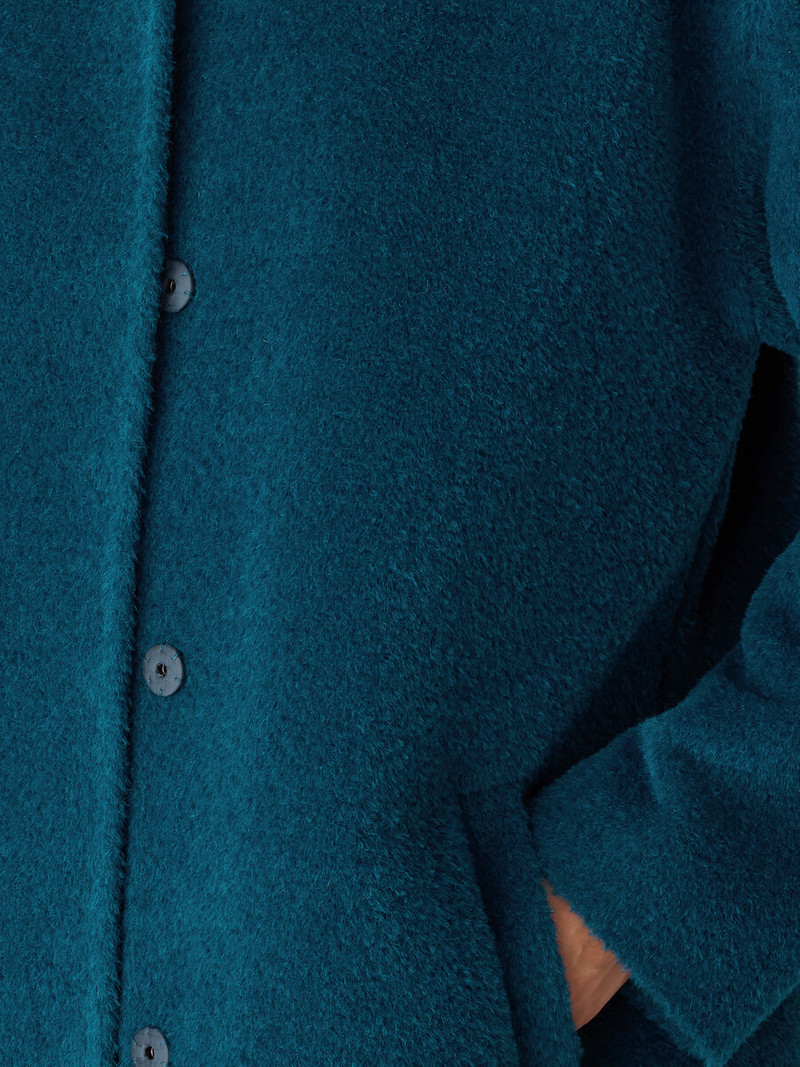 Fine Wool Alpaca Round Neck Coat 5