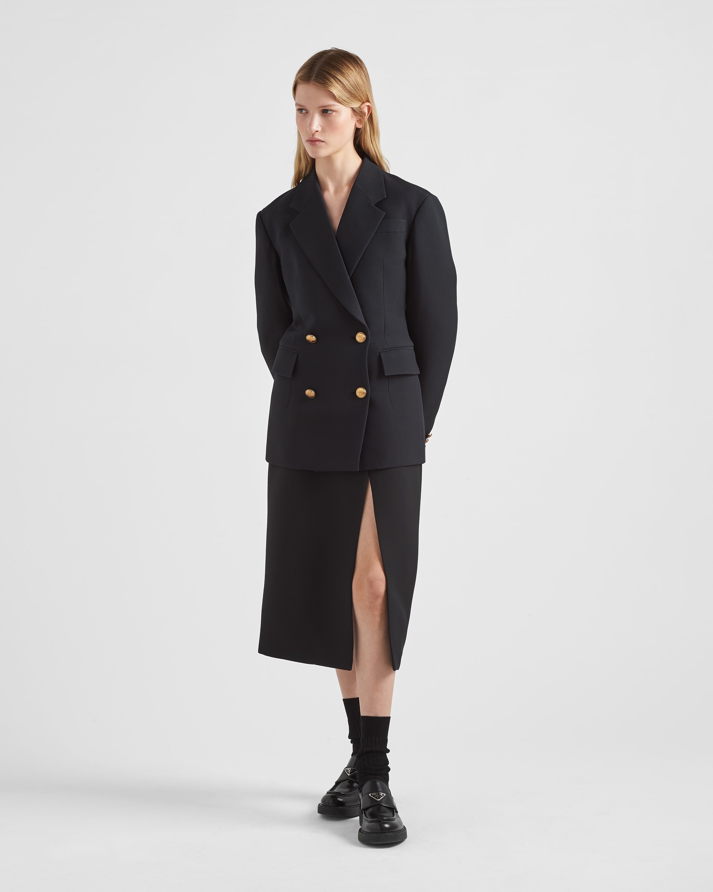 Double-breasted tricotine jacket - 2