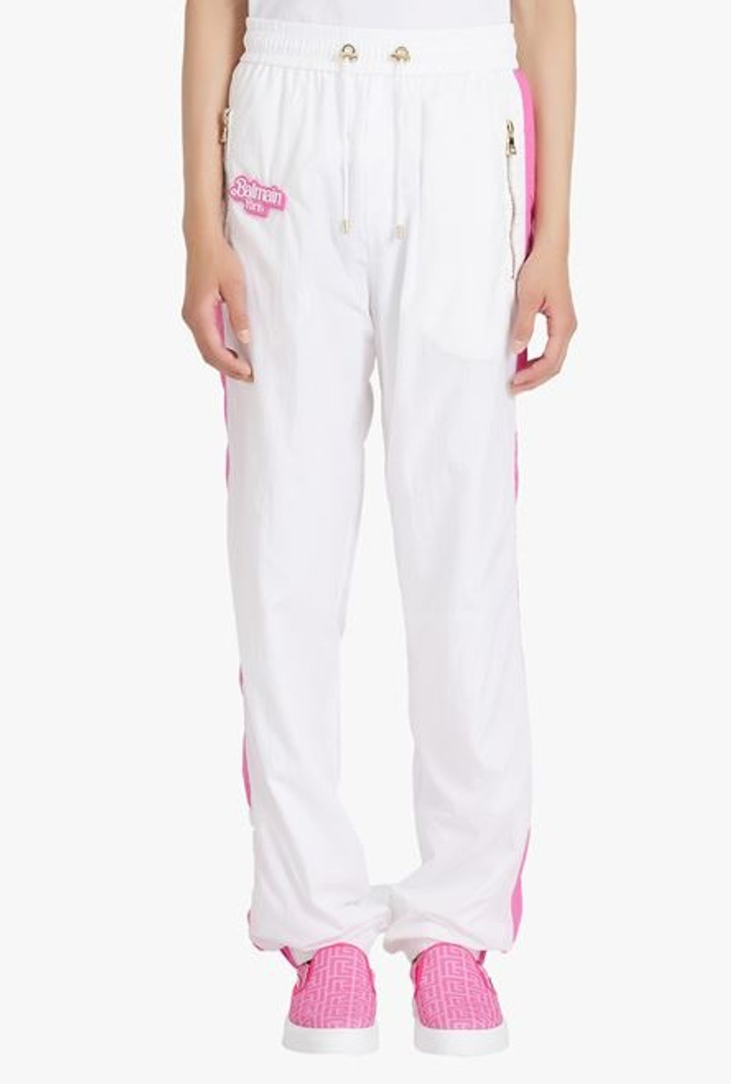 Balmain x Barbie - White and pink nylon sweatpants 5