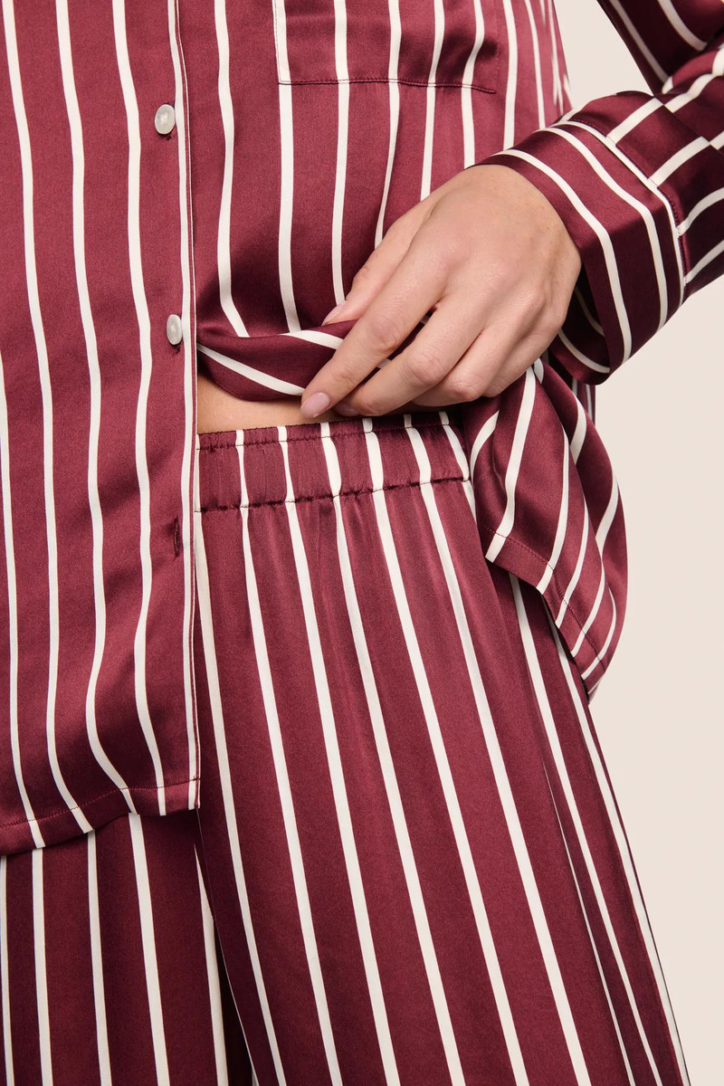 eberjey Inez Washable Silk Printed Long PJ Set outlook