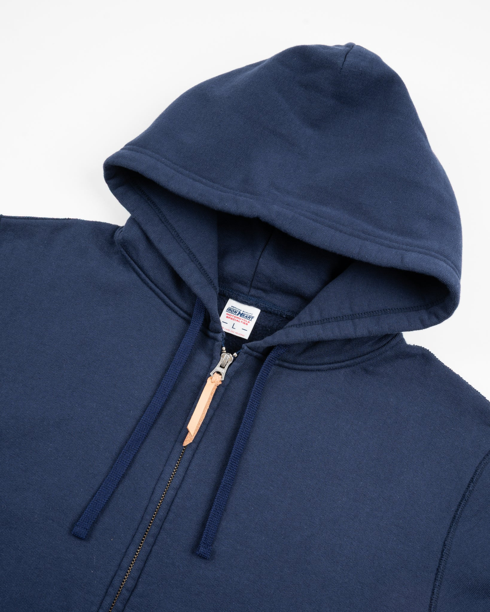IHSW-10-NAV 14oz Ultra Heavyweight Loopwheel Cotton Zip Up Hoodie - Navy - 6