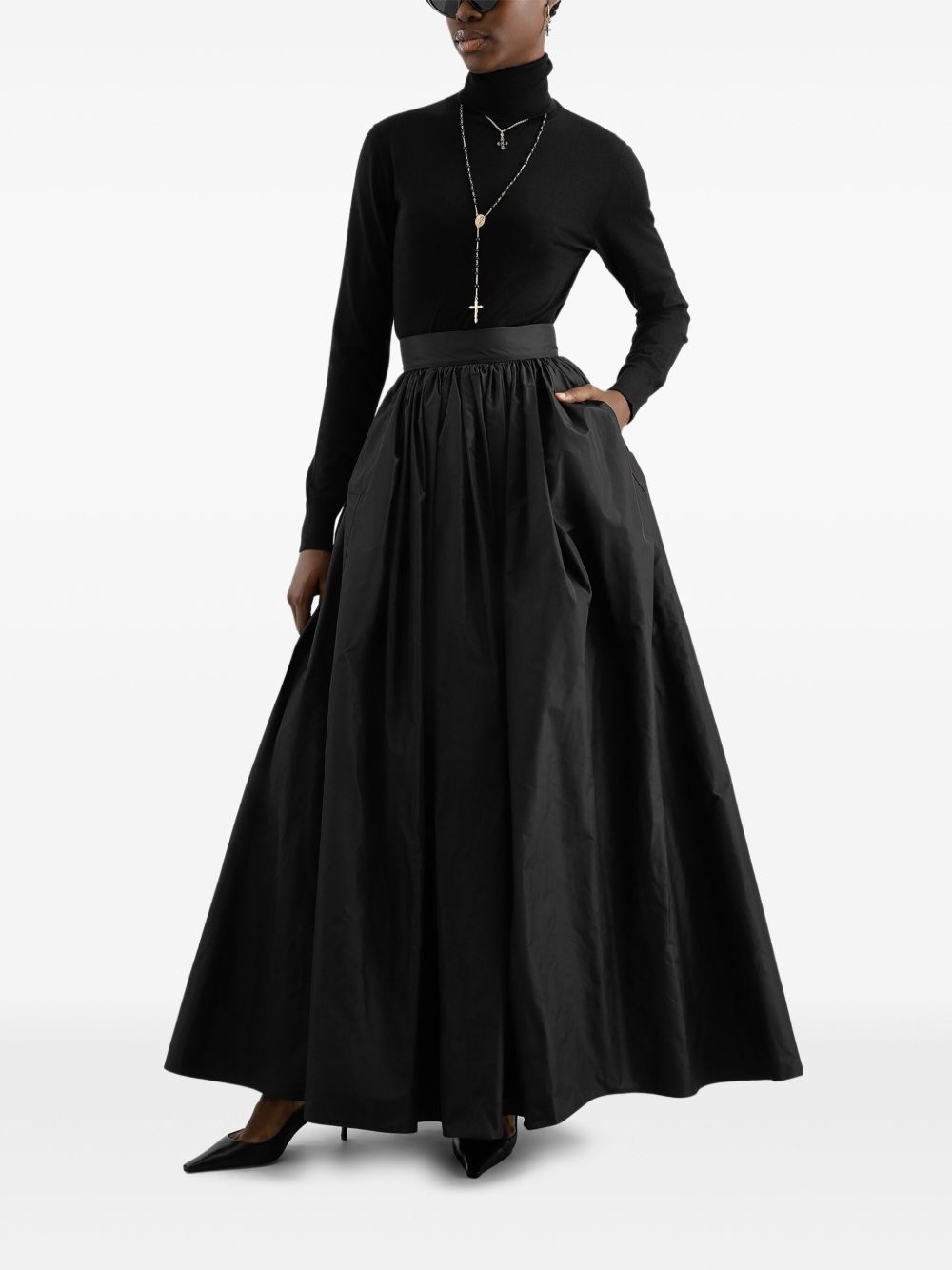 taffeta circle maxi skirt - 2