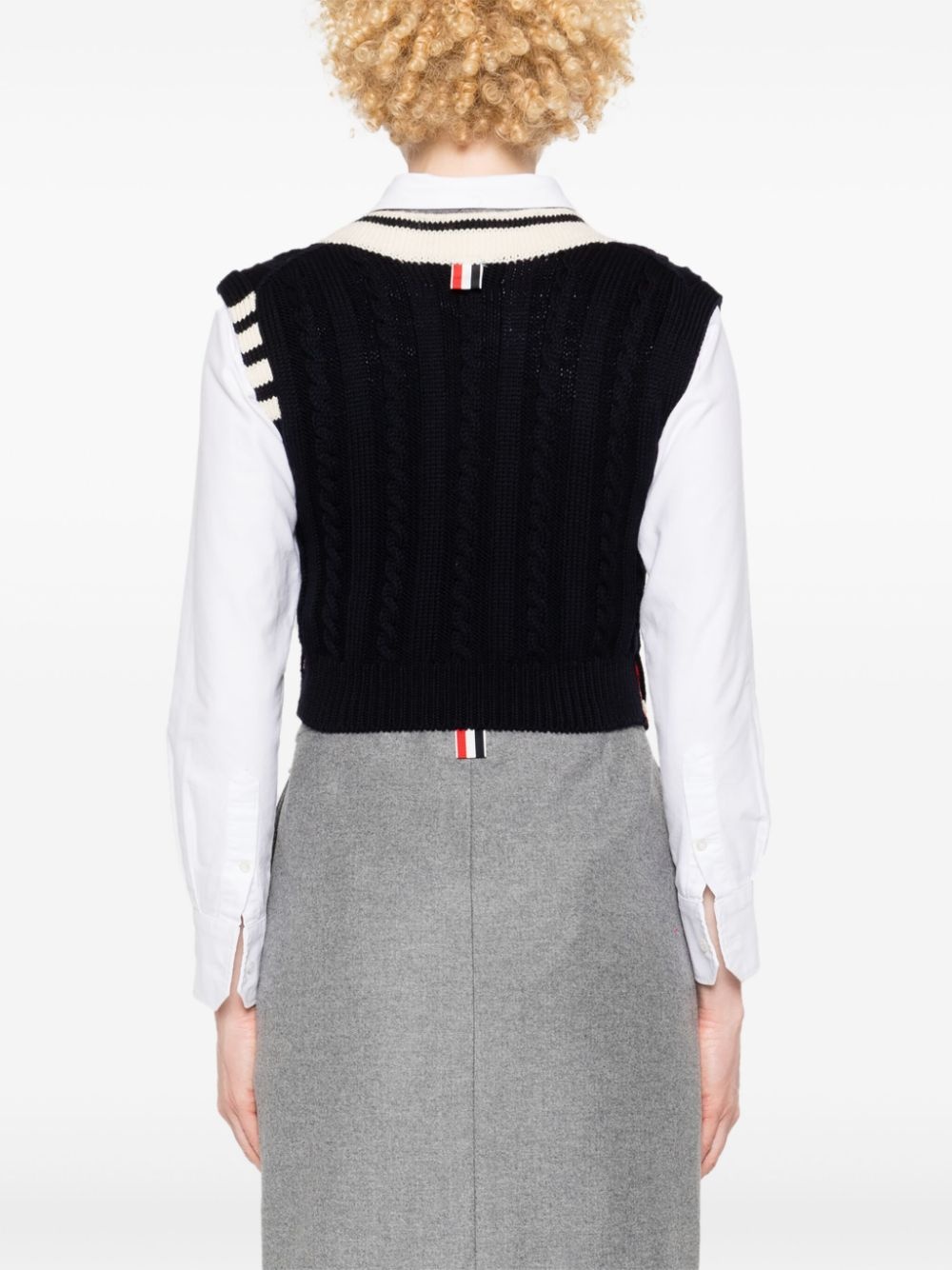 4-Bar cable-knit vest - 4