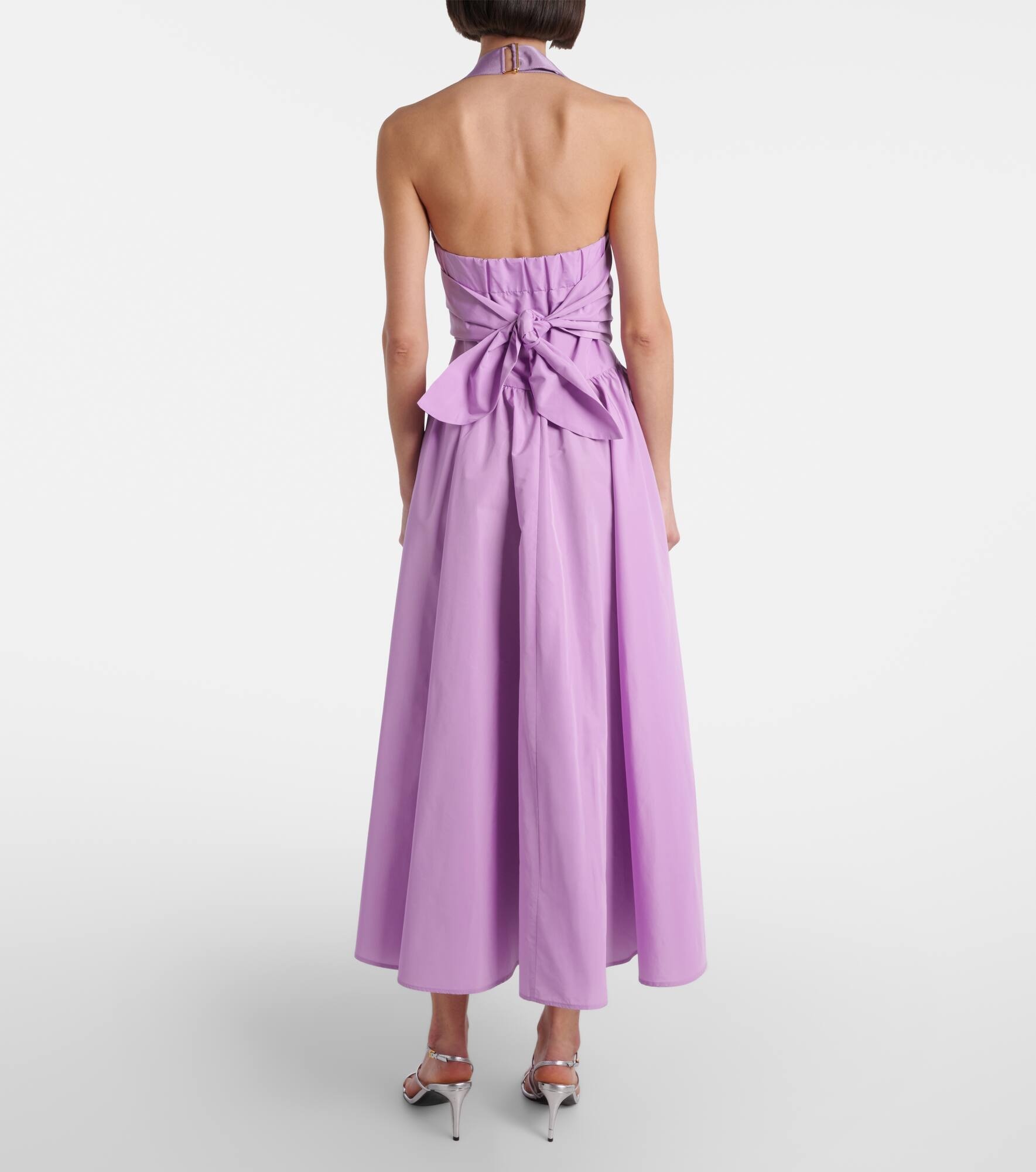 Gathered faille midi dress - 3