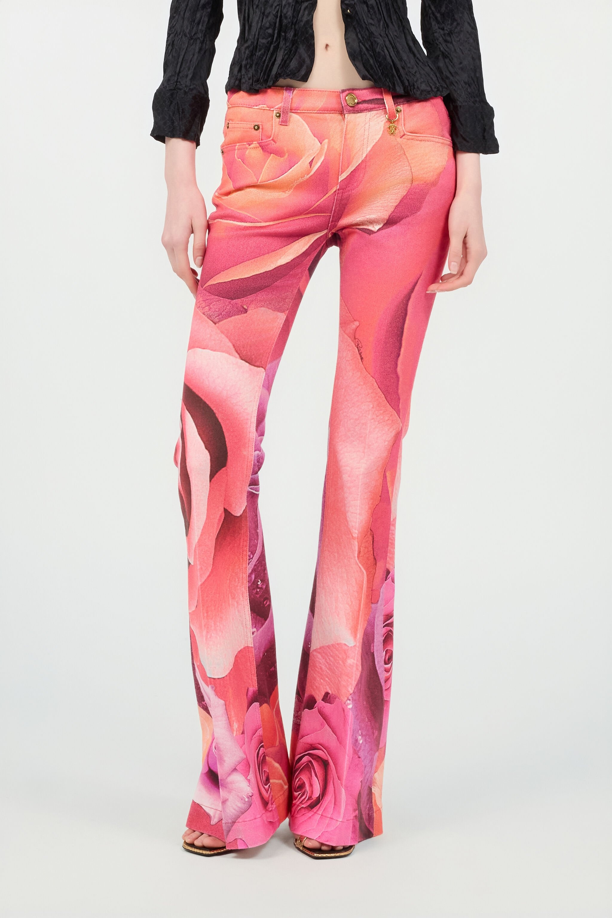 Fit & Flare Jeans With Garden Rose Print - 3
