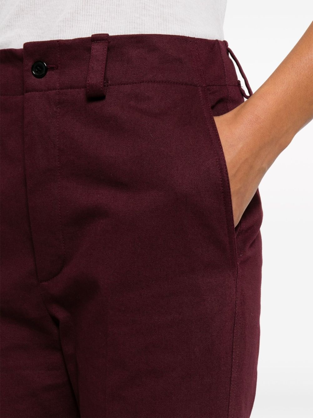 straight-leg cotton trousers - 5