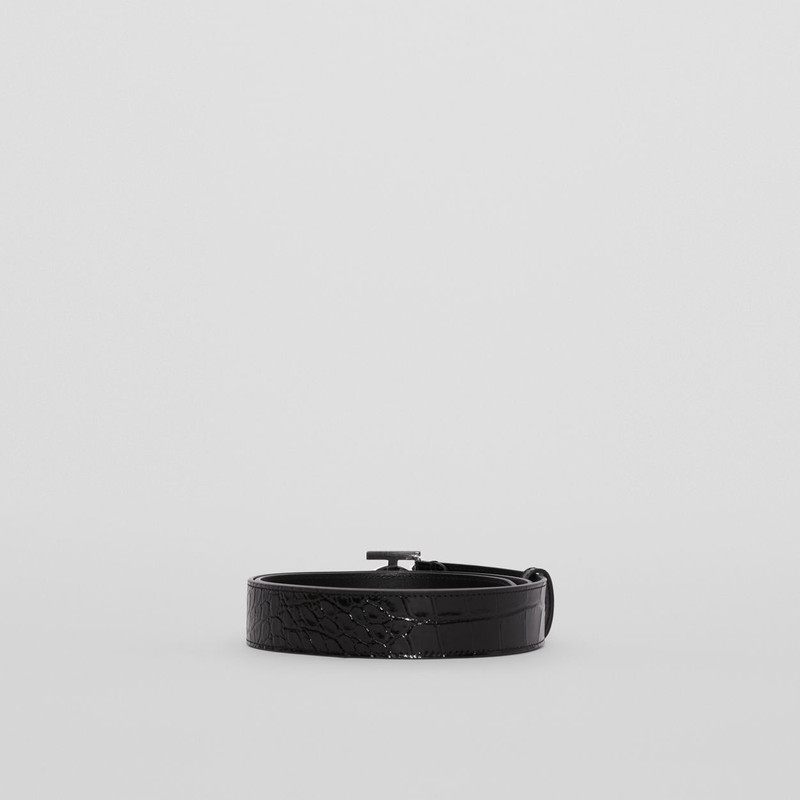 Monogram Motif Embossed Leather Belt 5