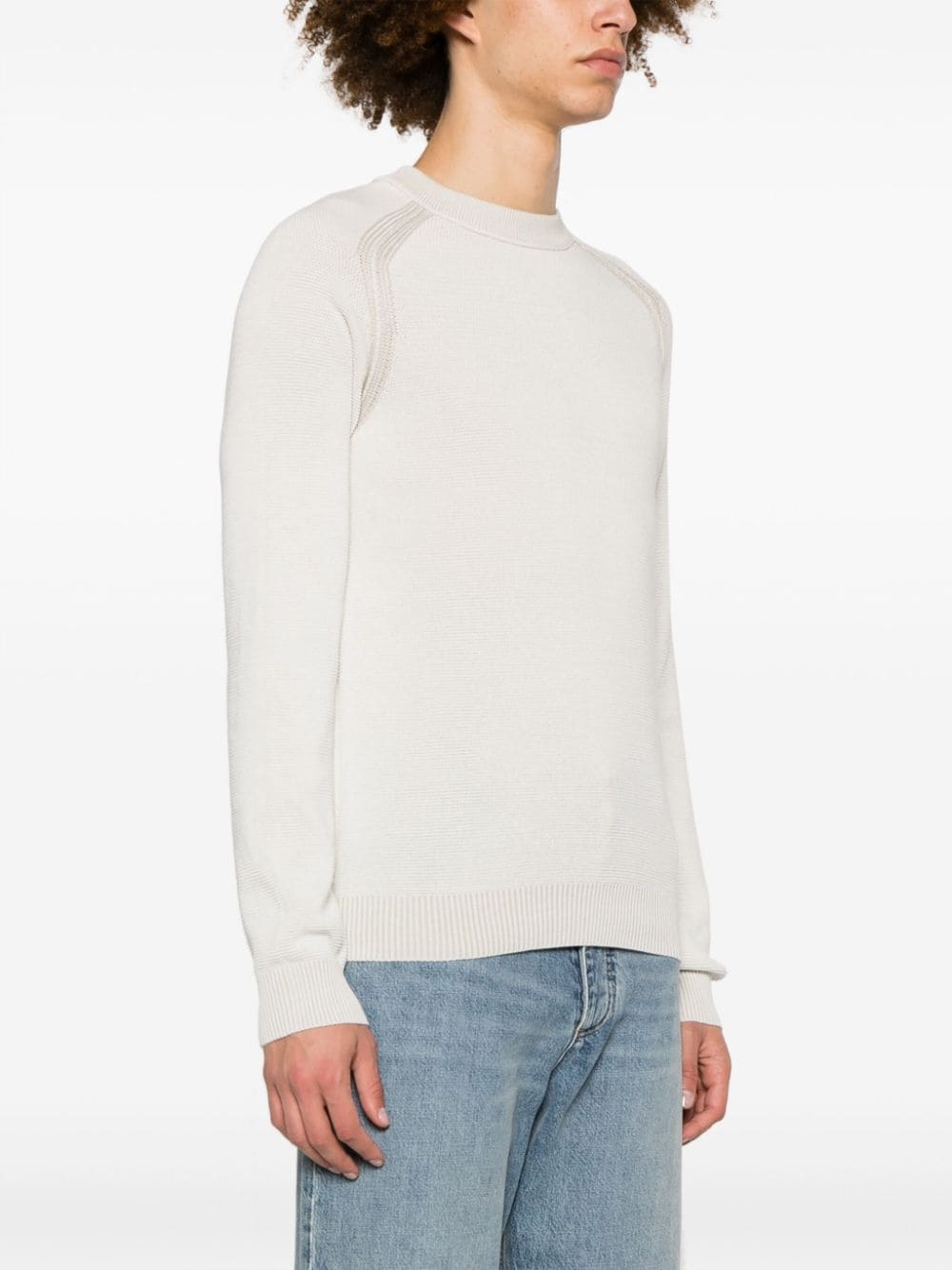 crew-neck cotton blend jumper - 3