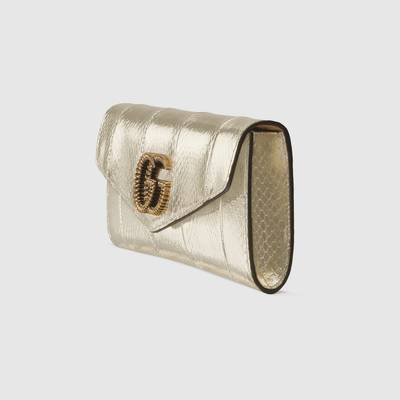 GUCCI Broadway snakeskin clutch with Double G outlook