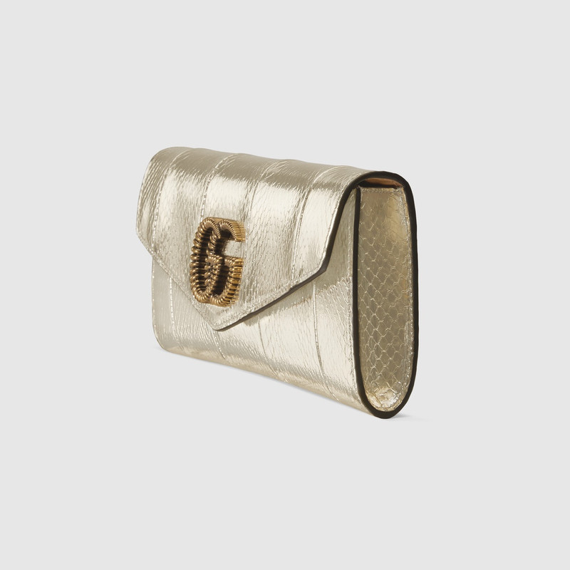 GUCCI Broadway snakeskin clutch with Double G outlook
