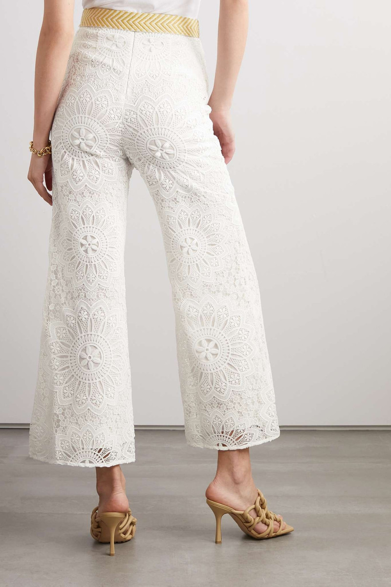 Chintz Doily belted lace flared pants 4