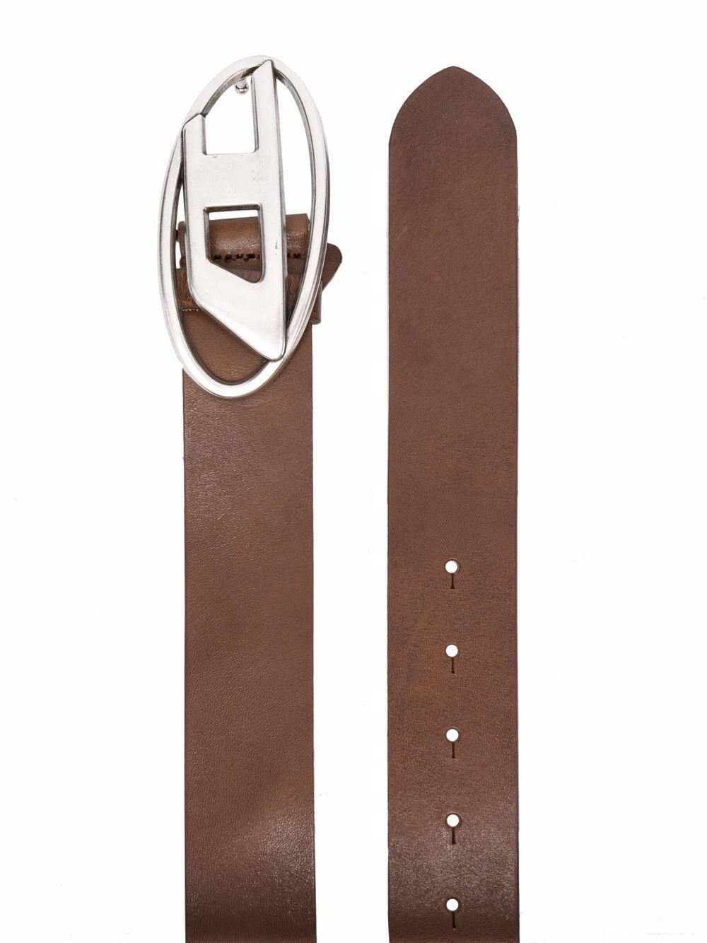 logo-buckle leather belt - 2