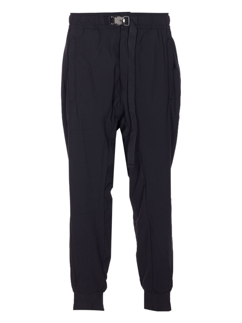 elasticated-waistband low-crotch trousers 1