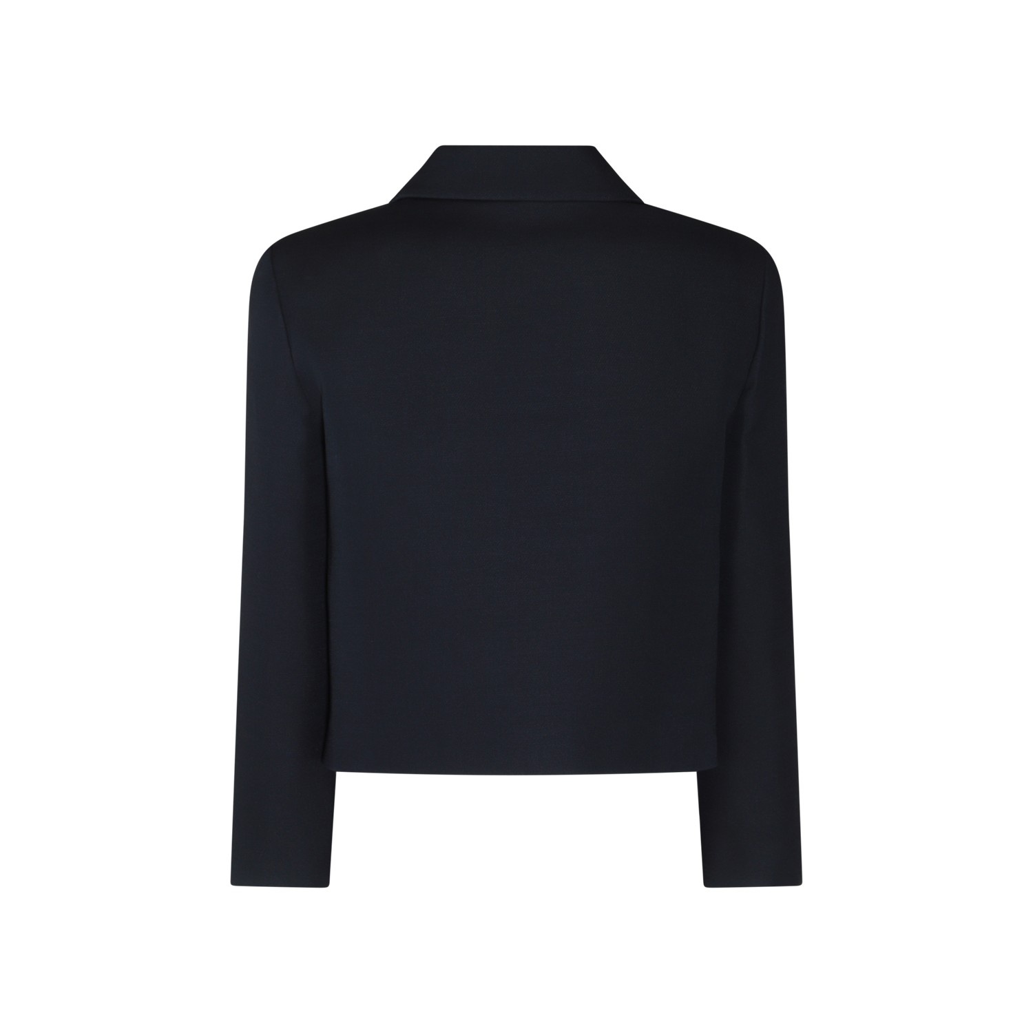 NAVY BLUE WOOL BLAZER - 2