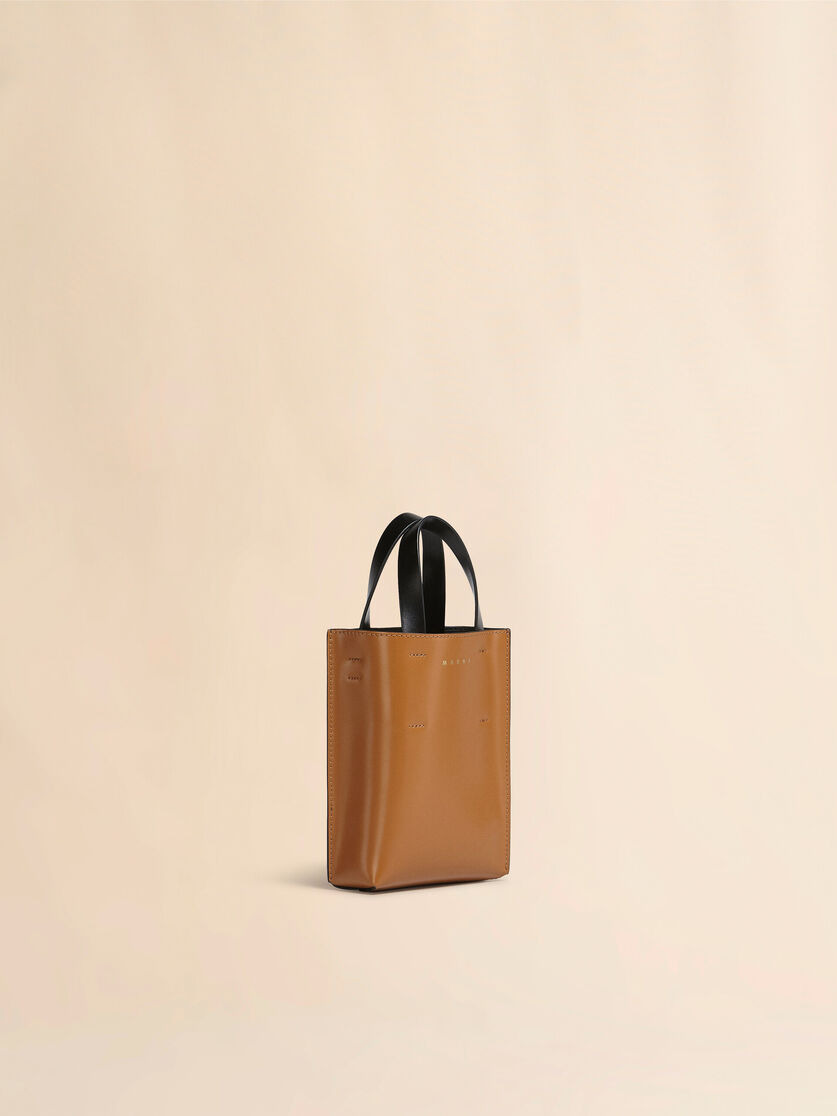 MUSEO NANO BAG IN BROWN AND BLACK LEATHER - 5