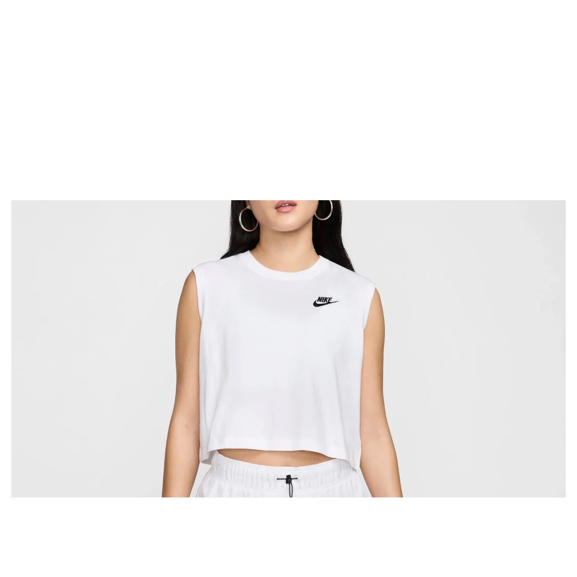 (WMNS) Nike Sportswear Club Sleeveless Cropped Top 'White' FV5506-100 - 1