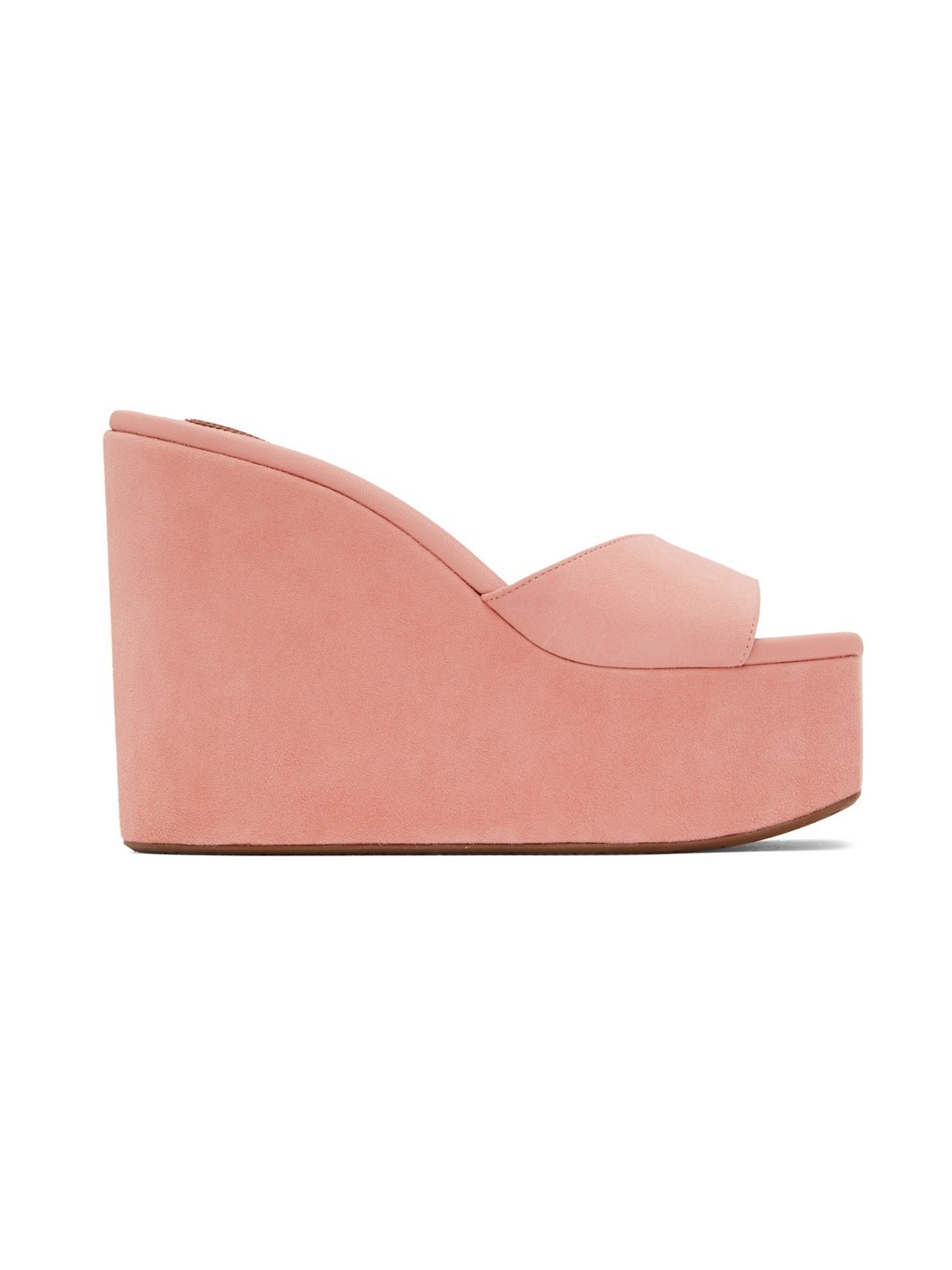 Pink Platform Wedge Mules - 1