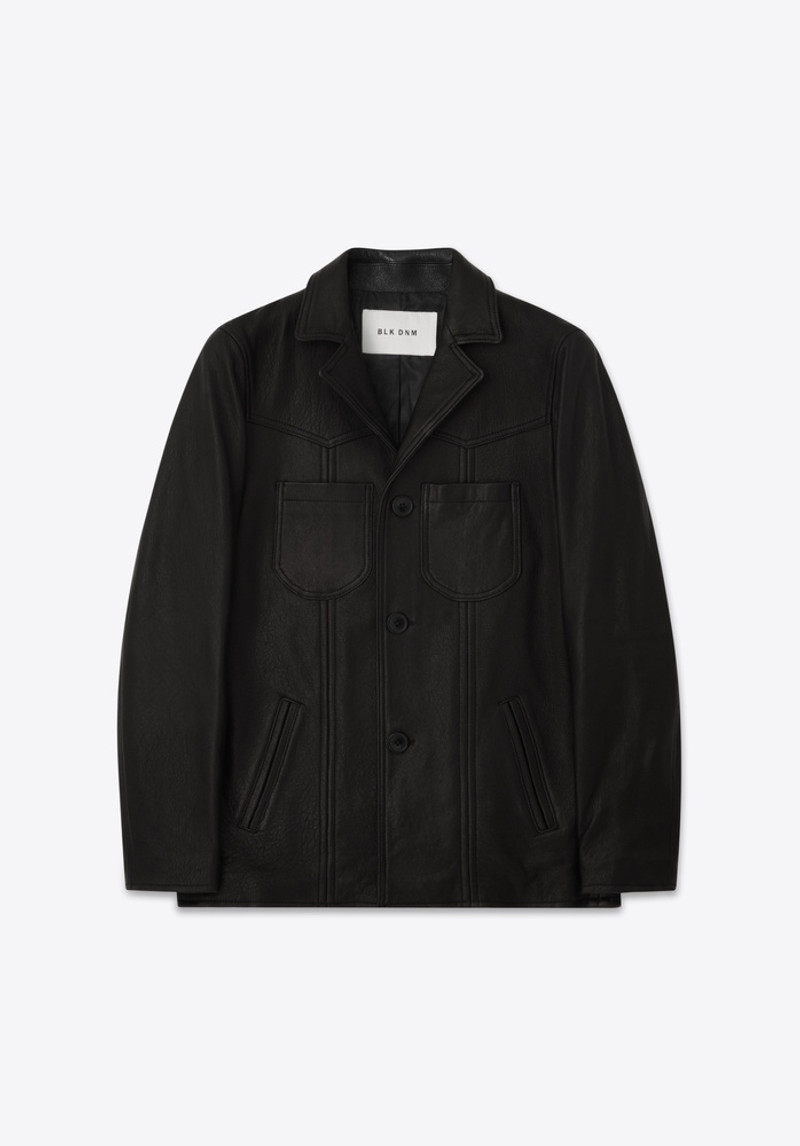 BLK DNM LEATHER JACKET 76 BLACK outlook