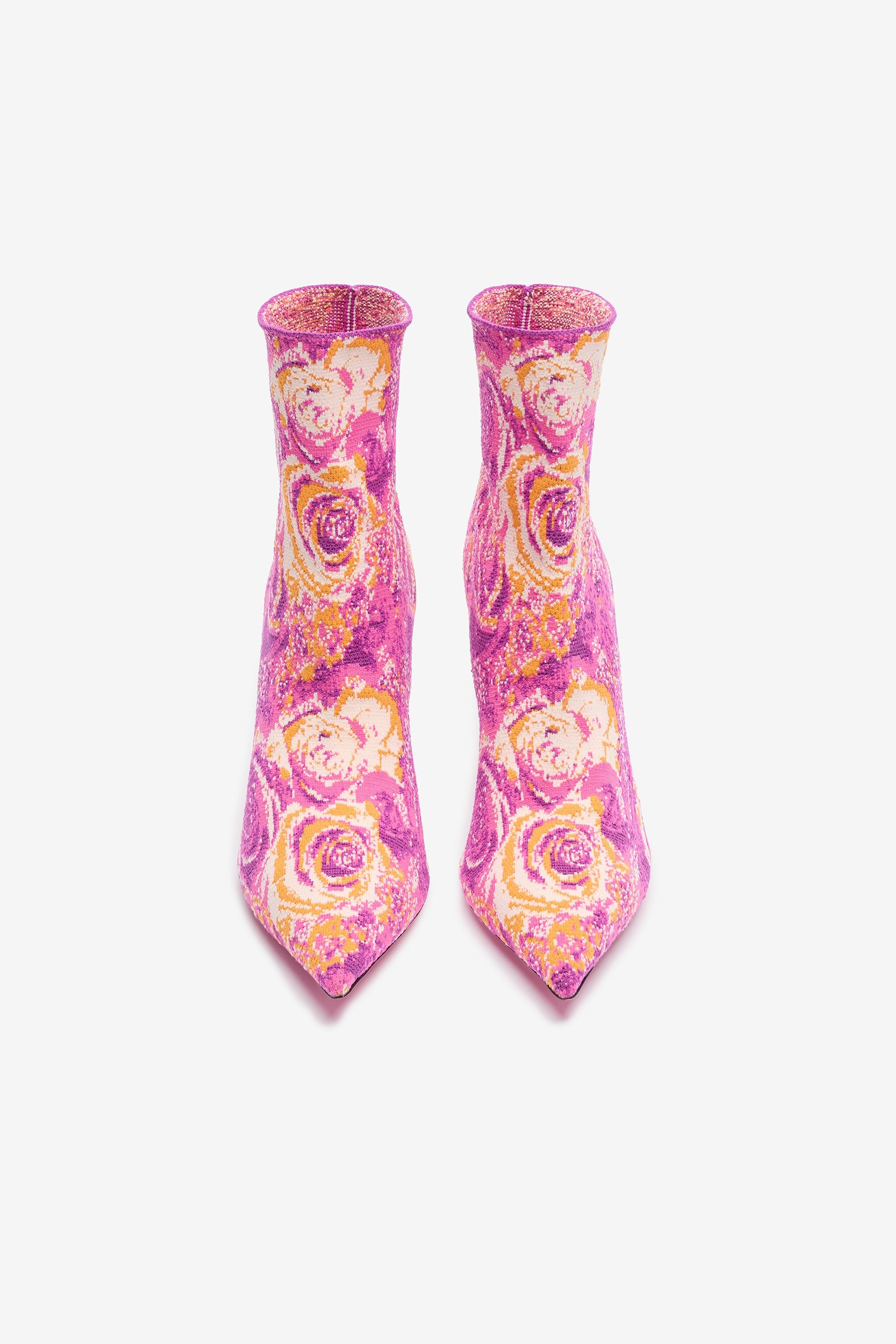 Ankle Boots With Rose Inlay - 5