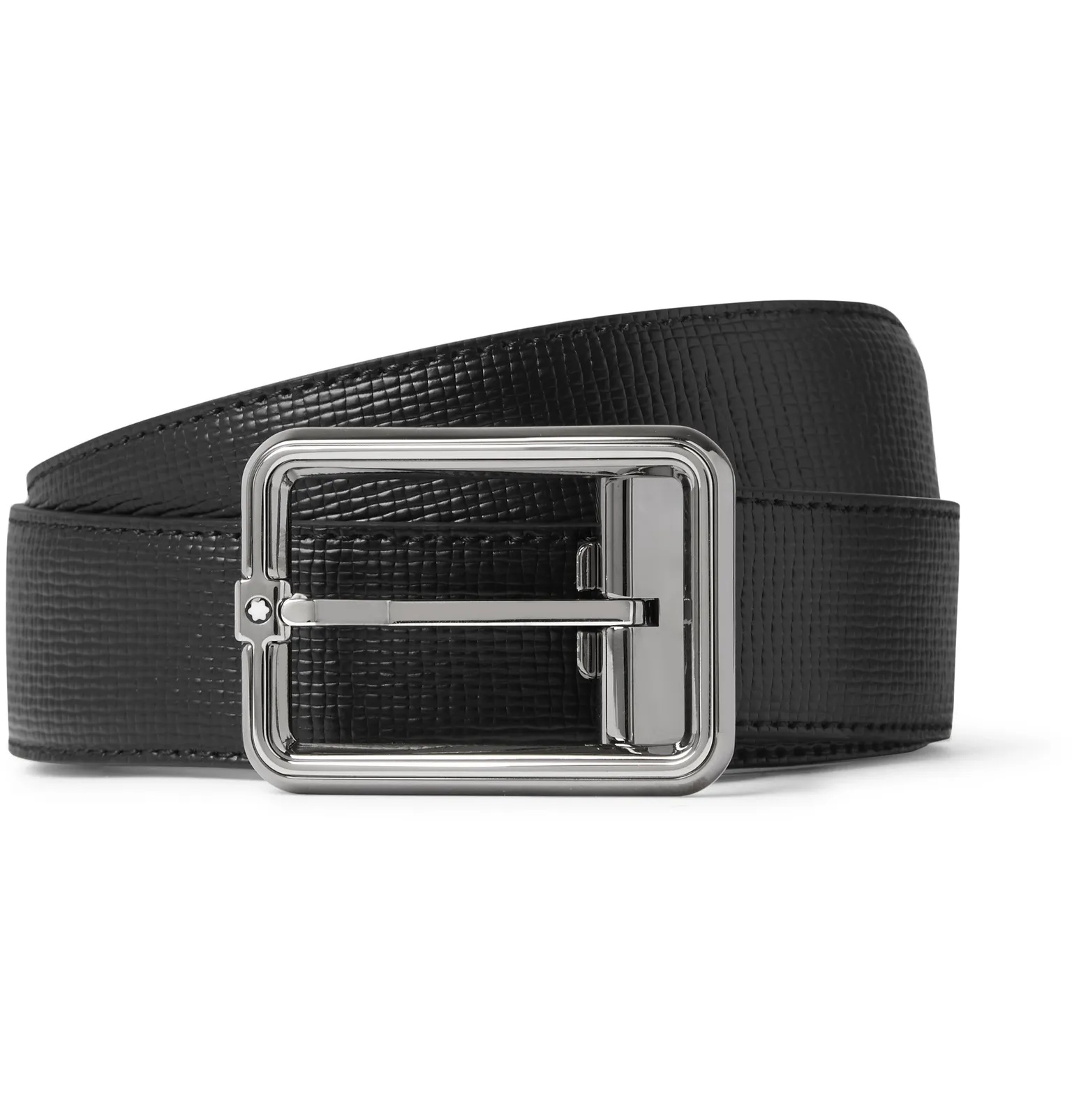 3cm Cross-Grain Leather Belt - 1