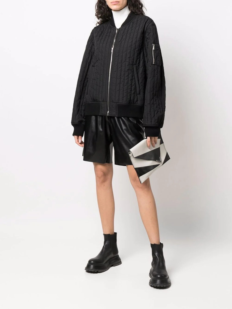 Helmut Lang quilted zip-up bomber jacket outlook