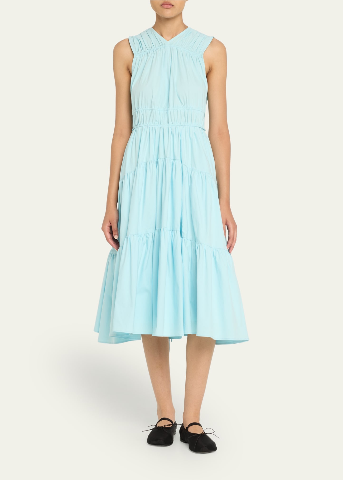 Misha Tiered Compact Eco Poplin Dress - 2