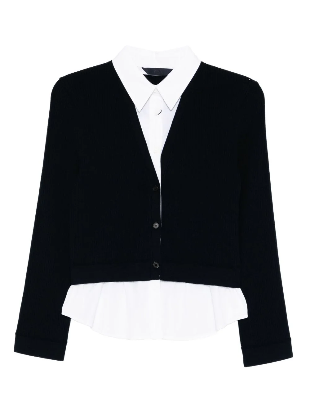 cardigan layered shirt pullover - 1