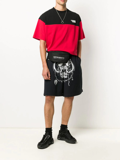 VETEMENTS knee length skull print shorts outlook