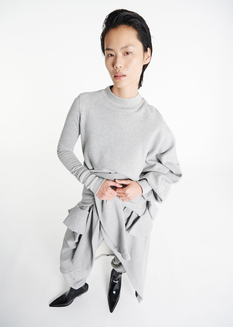 JERSEY JOGGER WITH ATTACHED SHIRT SKIRT GREY MELANGE 6
