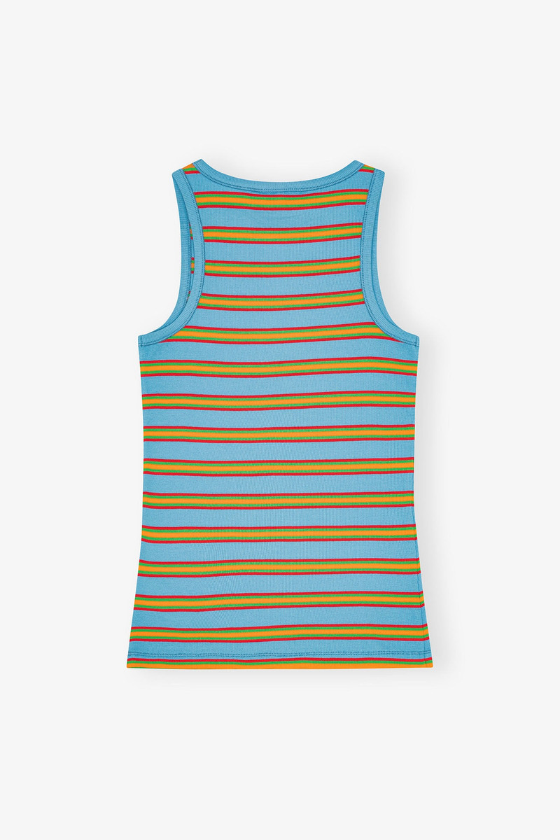 GANNI MULTICOLOR STRIPED RIB TANK TOP outlook