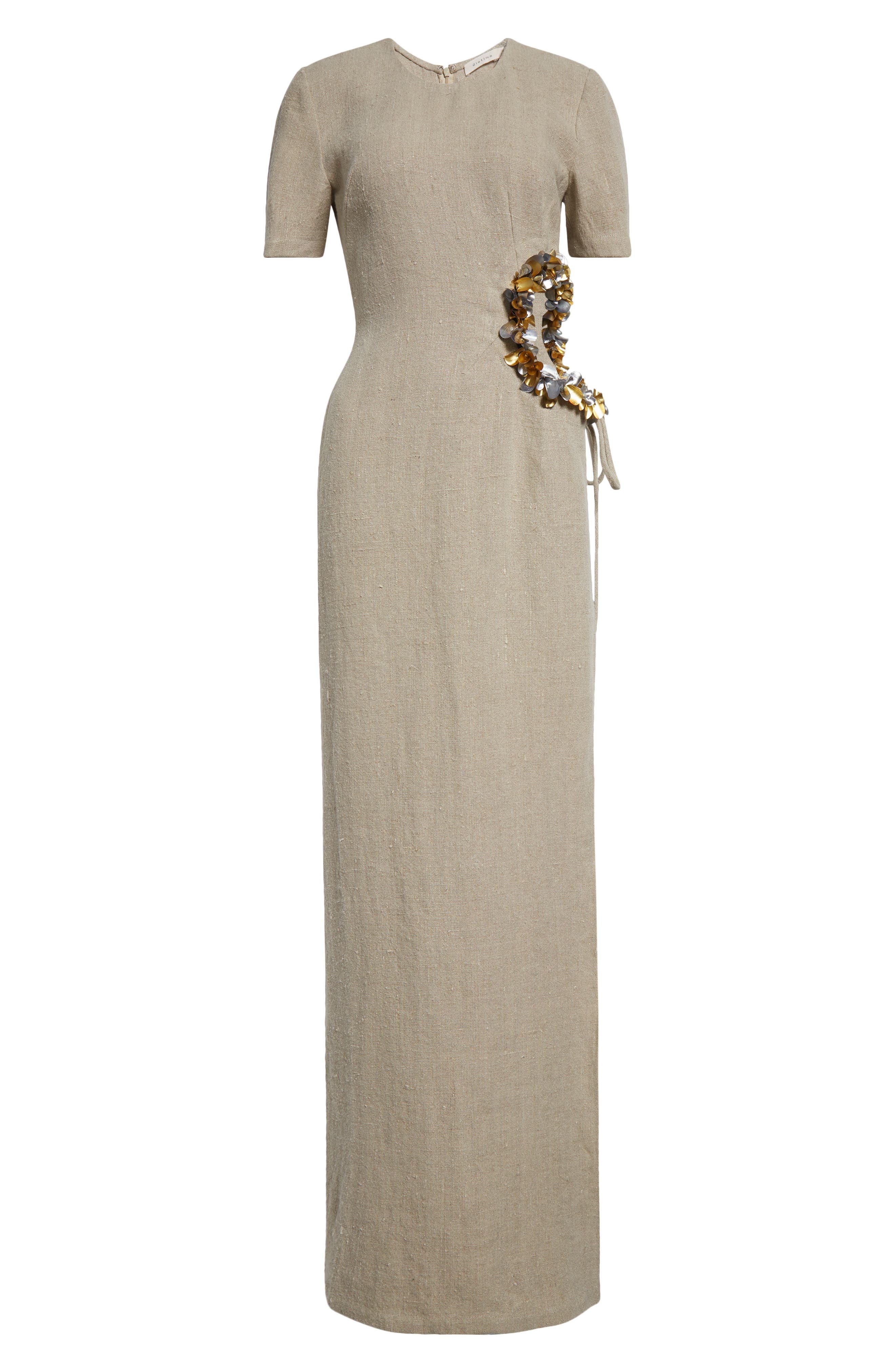Diotima Seaford Cutout Waist Linen Dress in Beige at Nordstrom - 5