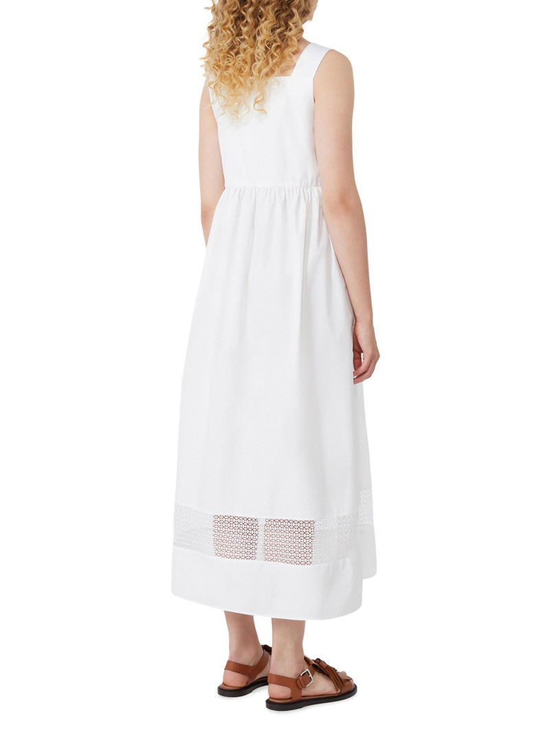 Women's Cotton Poplin Sleeveless Dress - White 4